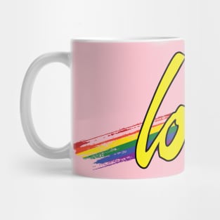 Love with LGBT Rainbow Stripe Mug